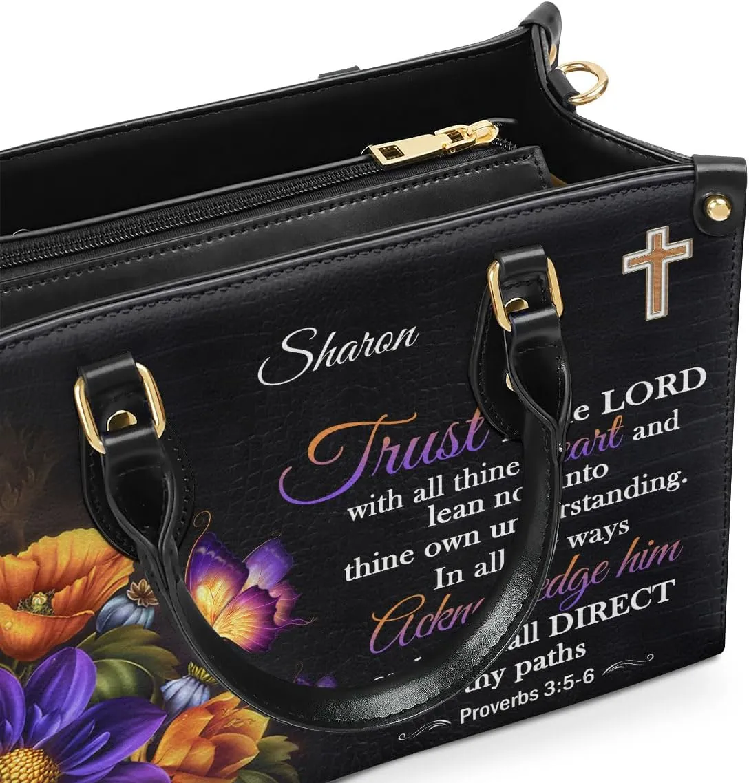 Custom Name Leather Handbags For Women - Christmas Gifts For Women - Christian Gifts