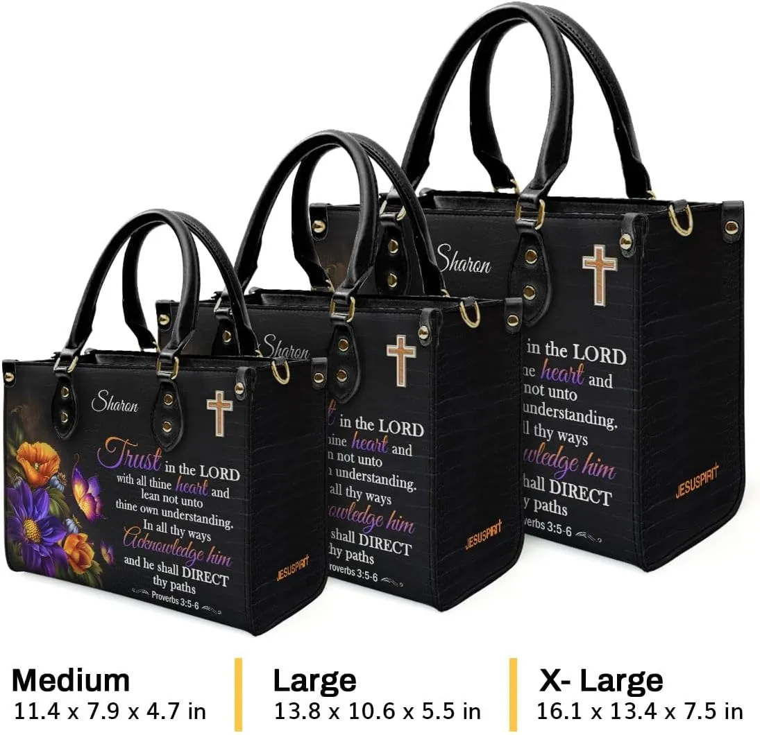Custom Name Leather Handbags For Women - Christmas Gifts For Women - Christian Gifts