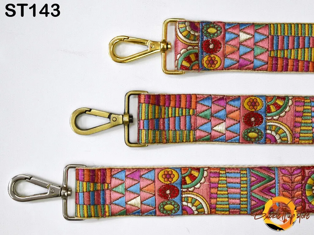 Custom Purse Strap Embroidery Messenger Crossbody Sling Bag Strap Handbag Embroidered Canvas Replacement Strap Boho Guitar Strap Gift Friend