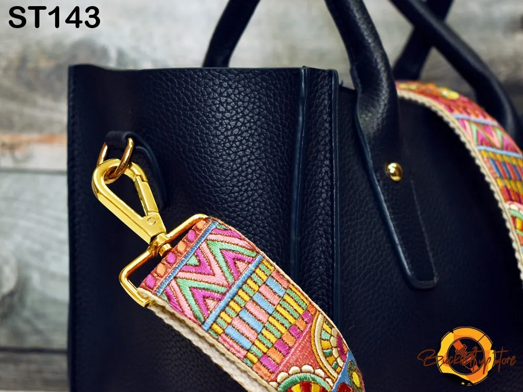Custom Purse Strap Embroidery Messenger Crossbody Sling Bag Strap Handbag Embroidered Canvas Replacement Strap Boho Guitar Strap Gift Friend