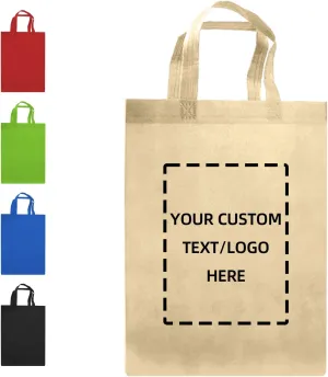 Custom Tote Bag, 10PCS Personalized Shopping Bag with Logo, Text, Photo, or QR Code, Reusable Grocery Bags