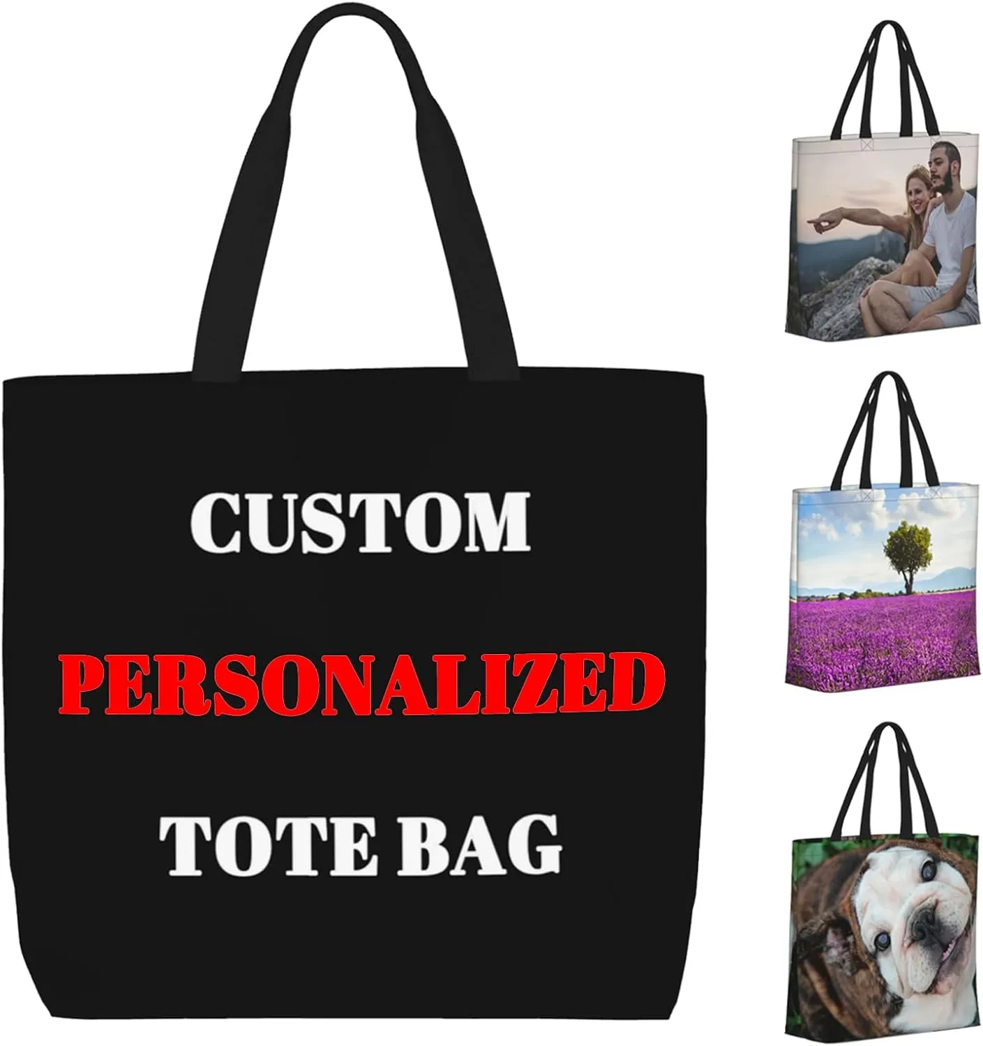 Custom Tote Bags Add Your Design For Business, Work, Travel, Shopping, Women, Mom, Teachers