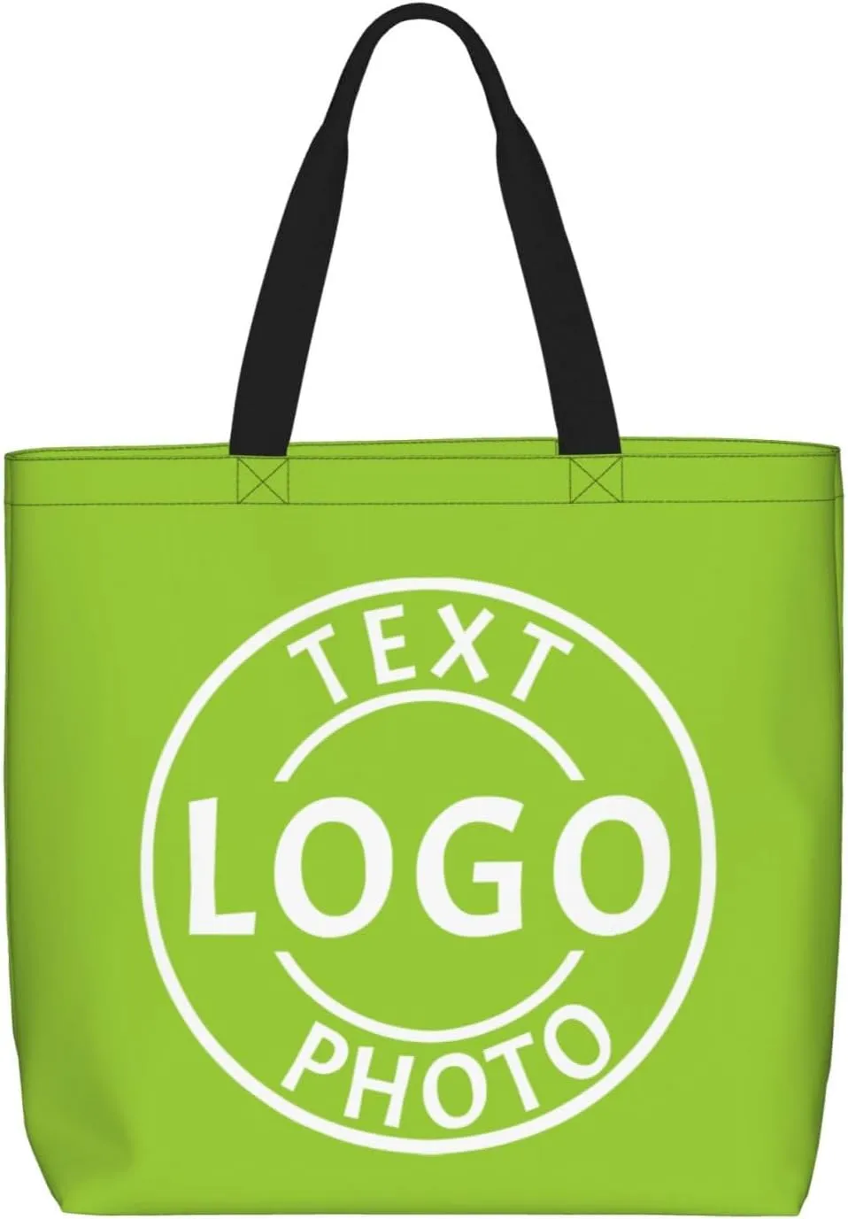 Custom Tote Bags Made in USA, Personalized Tote Bag for Women with Logo Text Photo Design Your Travel Shoulder Beach Bag