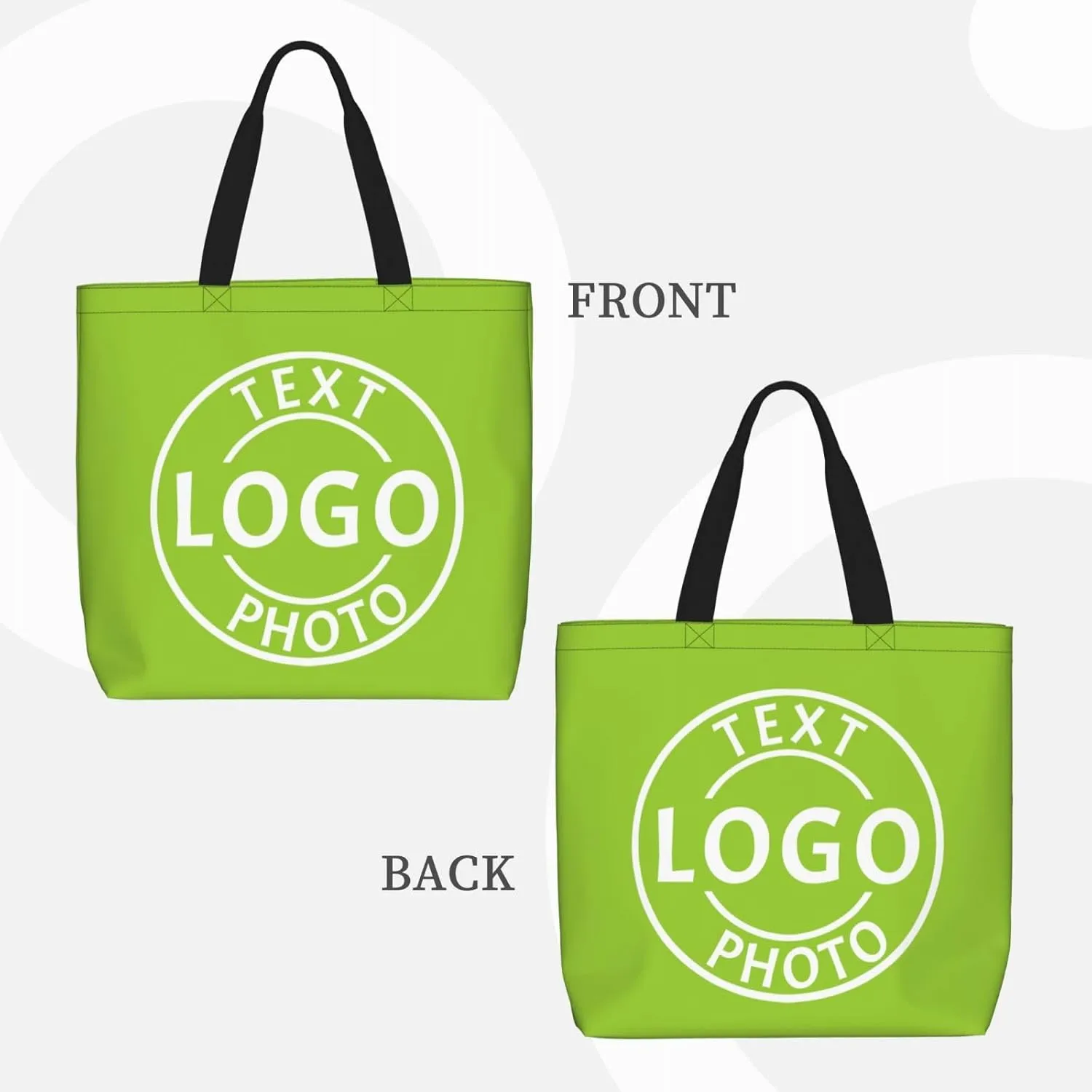 Custom Tote Bags Made in USA, Personalized Tote Bag for Women with Logo Text Photo Design Your Travel Shoulder Beach Bag