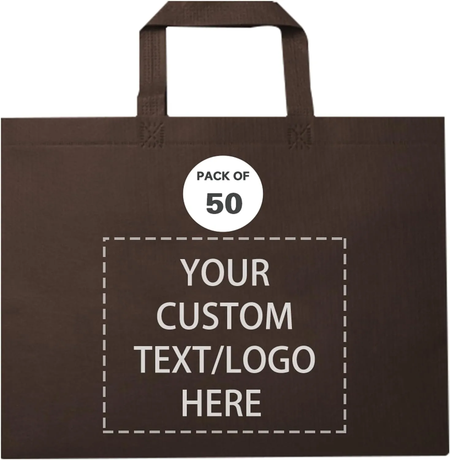Custom Tote Bags Set of 50, Bulk Pack Grocery Shopping Travel Business Activities advertisement Reusable Bag