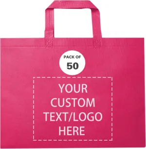 Custom Tote Bags Set of 50, Bulk Pack Grocery Shopping Travel Business Activities advertisement Reusable Bag