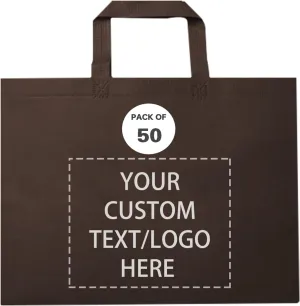 Custom Tote Bags Set of 50, Bulk Pack Grocery Shopping Travel Business Activities advertisement Reusable Bag