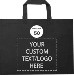 Custom Tote Bags Set of 50, Bulk Pack Grocery Shopping Travel Business Activities advertisement Reusable Bag