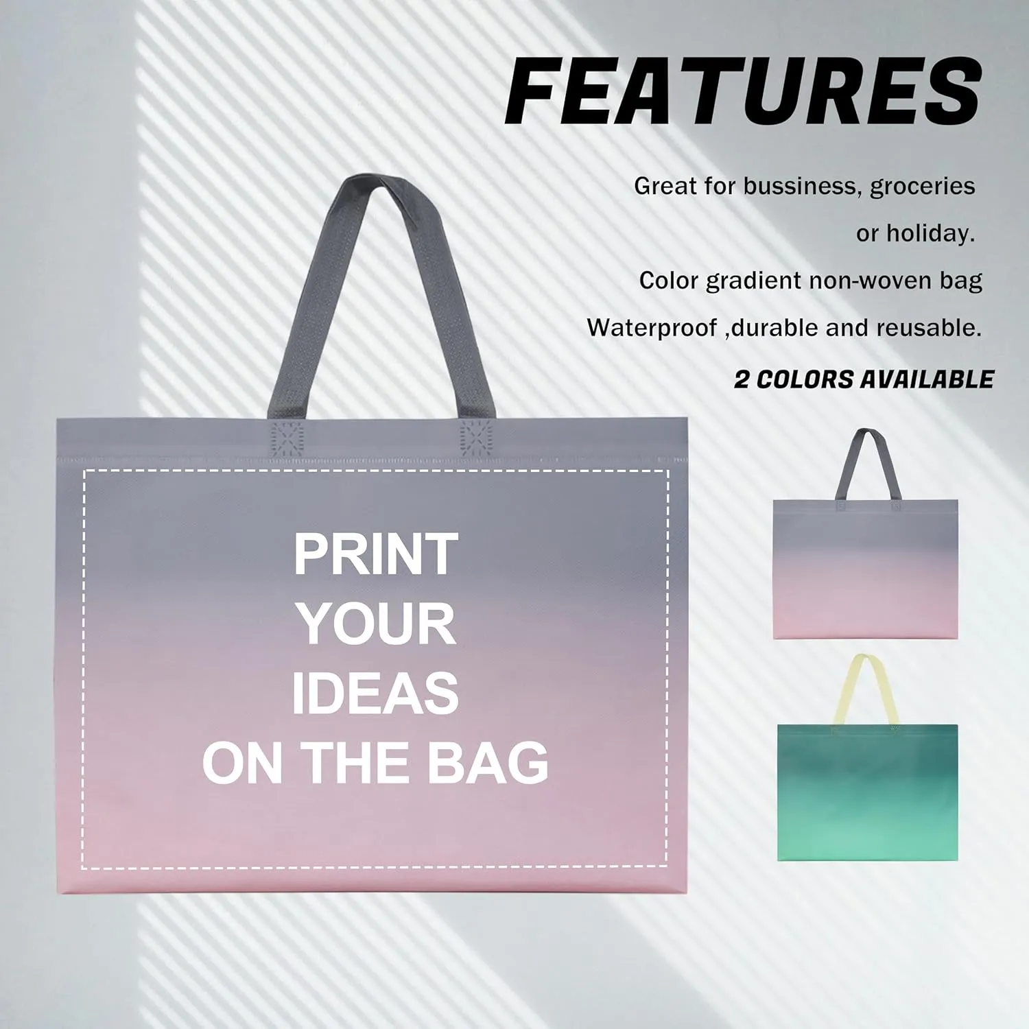 Customized Tote Bag - Custom Shopping Bags with Logo & Reusable Grocery Bags Bulk-Print On Both Sides