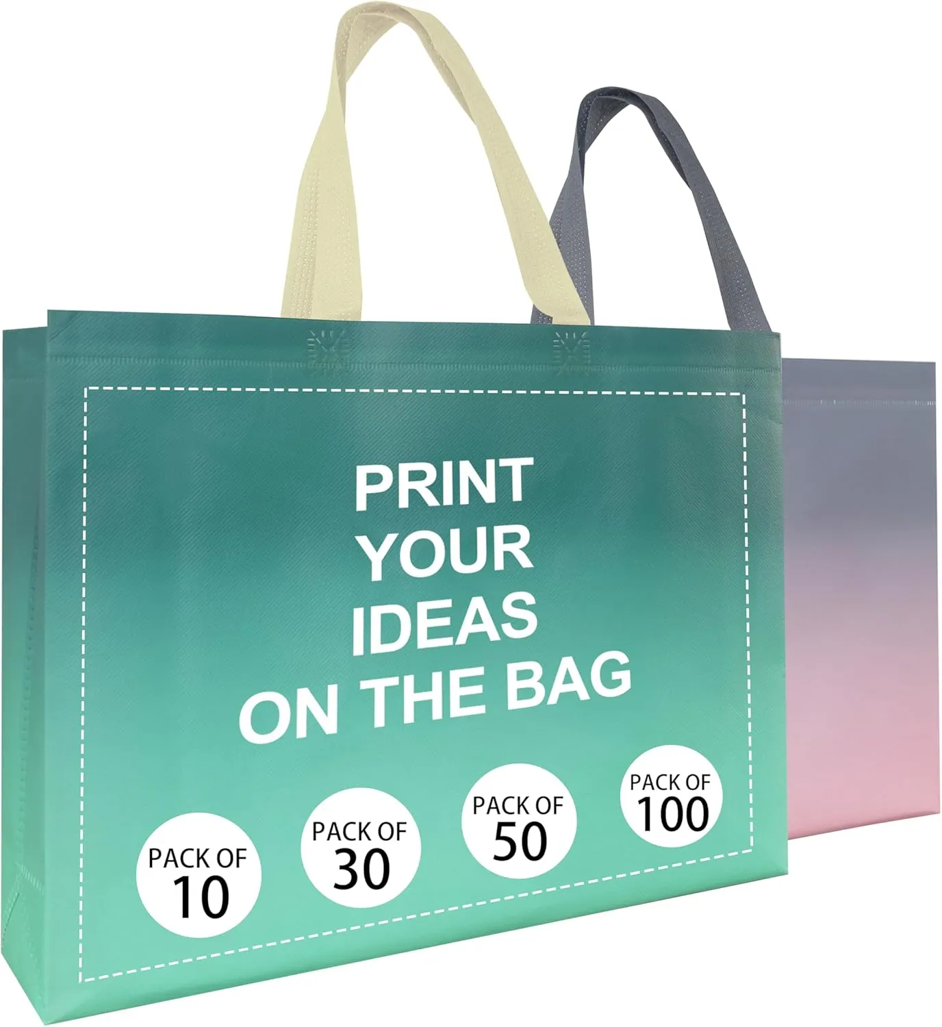Customized Tote Bag - Custom Shopping Bags with Logo & Reusable Grocery Bags Bulk-Print On Both Sides