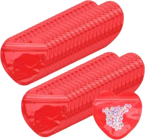 Cute Heart Design Jewelry Bags Piece Self-seal Packaging Adhesive Sealing Small Business Snack Bags Display Supplies