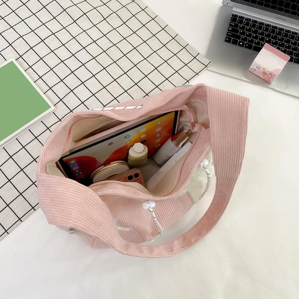 Cute Kawaii Messenger Bag Canvas Crossbody Bag Aesthetic Shoulder Bag for Women Men Flap Messenger Bag
