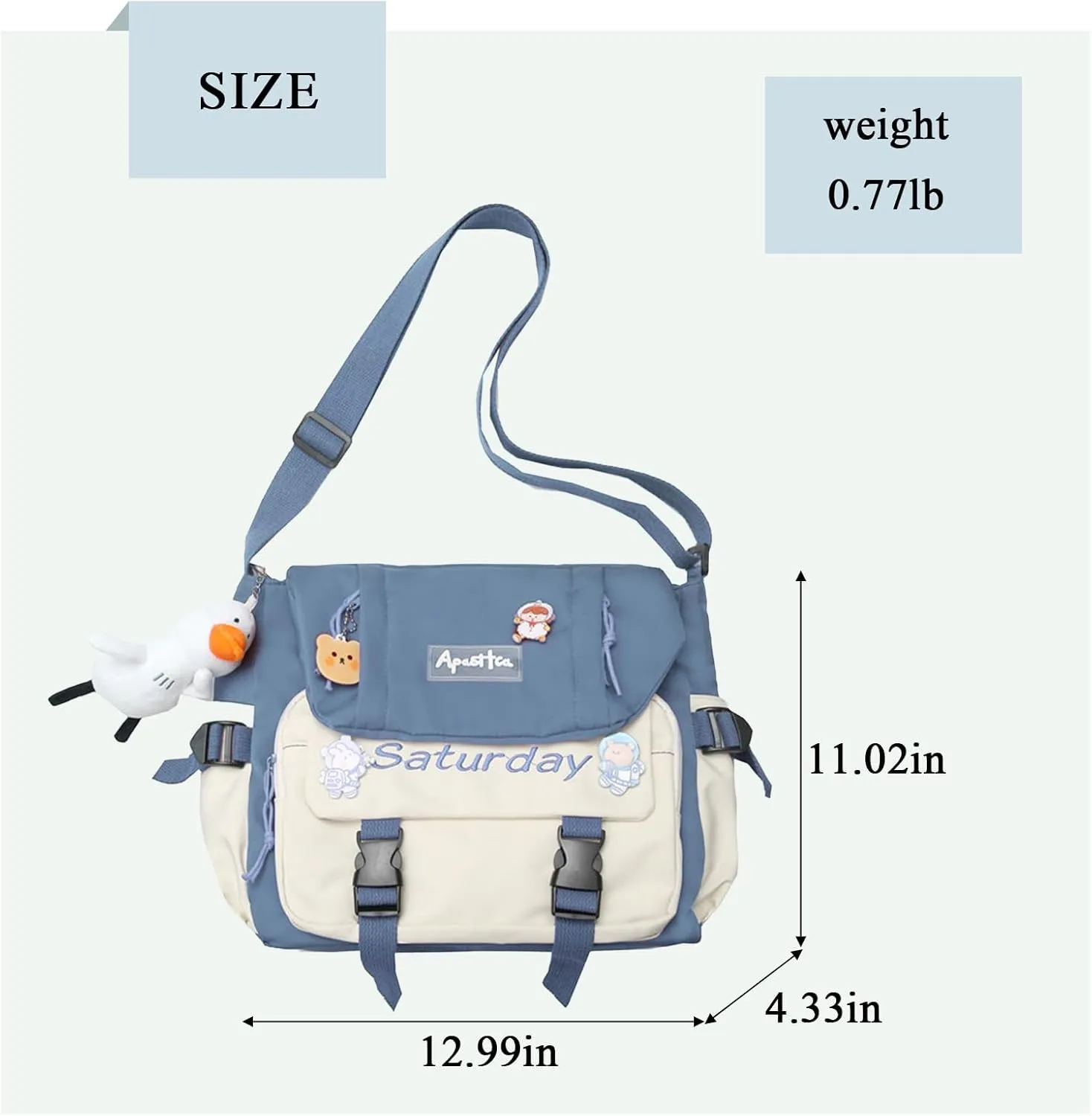 Cute Messenger Bag, Crossbody Bags for Women Kawaii Messenger Bags Purses