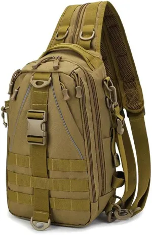 Daypack Hiking Trekking Backpack Sports Climbing Shoulder Bags Camping Multifunctional Outdoor Shoulder Bag-Khaki_11L