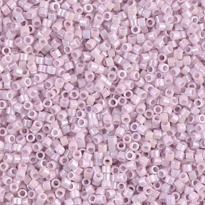 DB 1504, Opaque Pale Rose AB - Miyuki Delica Beads - Size 11 - 5 grams - Japanese Cylinder Seed Beads - Wholesale & Retail