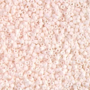 DB 1510, Opaque Matte Blushed White - Miyuki Delica Beads - Size 11 - 5 grams - Japanese Cylinder Seed Beads - Retail & Wholesale