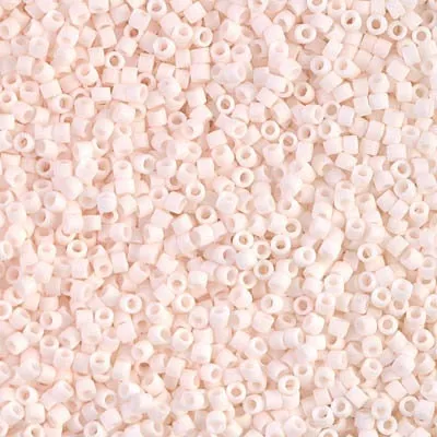DB 1510, Opaque Matte Blushed White - Miyuki Delica Beads - Size 11 - 5 grams - Japanese Cylinder Seed Beads - Retail & Wholesale
