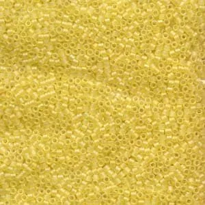 DB 854, Matte Pale Yellow AB - Miyuki Delica Beads - Size 11 - 5 grams - Japanese Cylinder Seed Beads - Retail & Wholesale