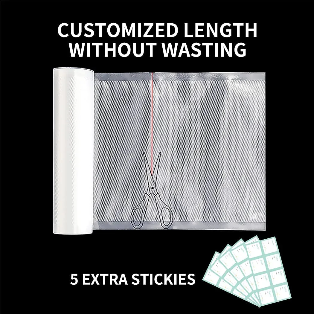 Deefre Vacuum Sealer Bags 11’‘x16’ 6 Rolls for Food Saver, BPA Free and Puncture Prevention Vacuum Seal Food Saver Bags,Great for Sous Vide，Vac Storage or Meal Prep