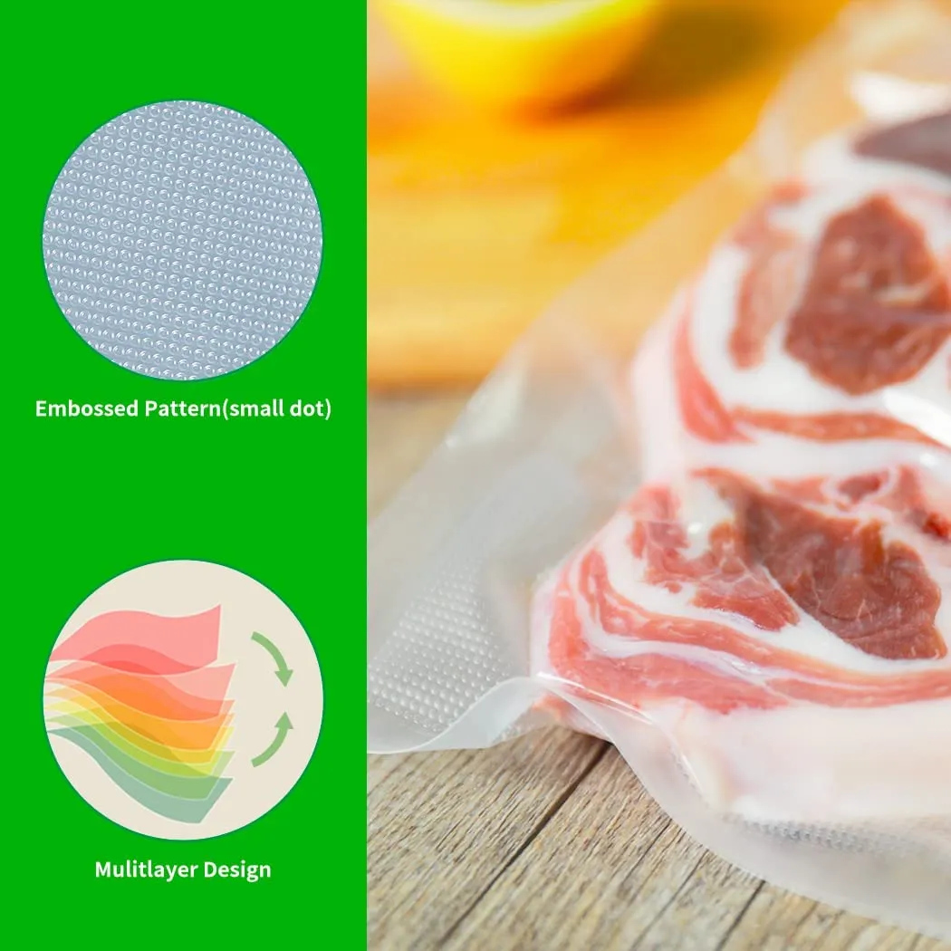 Deefre Vacuum Sealer Bags 11’‘x16’ 6 Rolls for Food Saver, BPA Free and Puncture Prevention Vacuum Seal Food Saver Bags,Great for Sous Vide，Vac Storage or Meal Prep