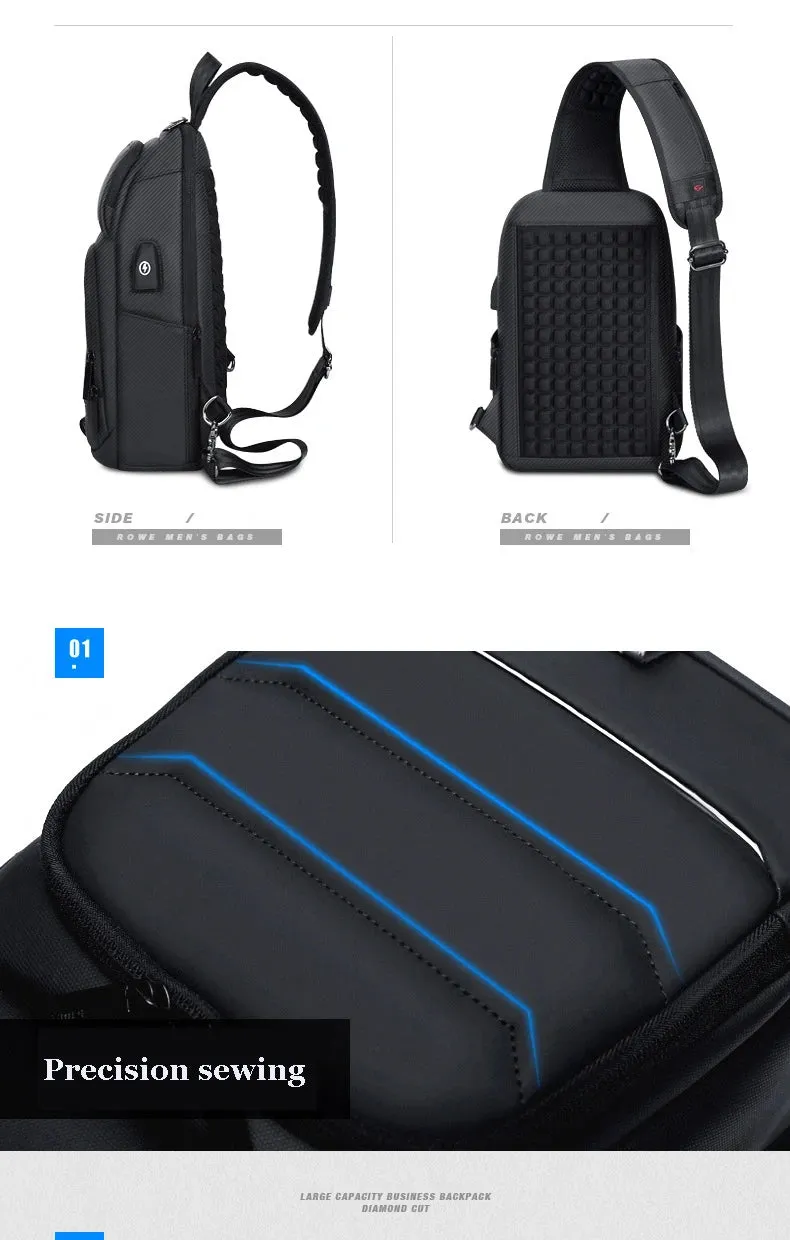 Designer Crossbody Bags for Fashion Shoulder Bags USB Charging Messenger Sling Bag Chest Bag Oxford Single Shoulder Strap Pack