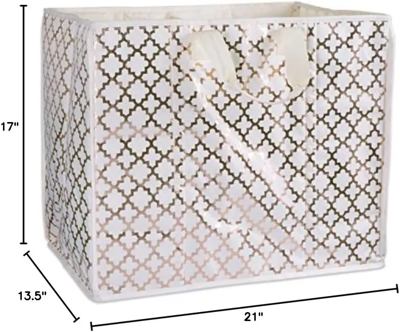DII Multi-Purpose Two Compartment Storage Tote, Large, Bronze