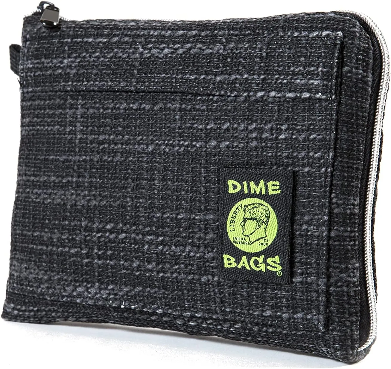 DIME BAGS Padded Pouch – Smell Proof Protective Case with Padded Interior, Durable Hemp-Polyester Fabric, Heavy-Duty Zippers & Interchangeable Patch, Travel & Storage for Fragile Items