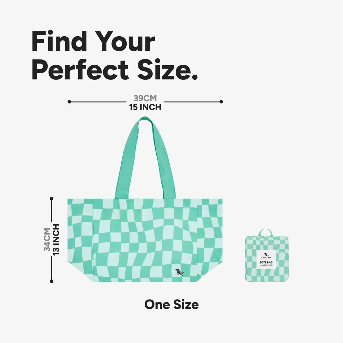 Dock & Bay Everyday Beach Tote Bag - Reusable Carrier Bag for Daily Use - Carries Up to 10kg - 100% Recycled Materials