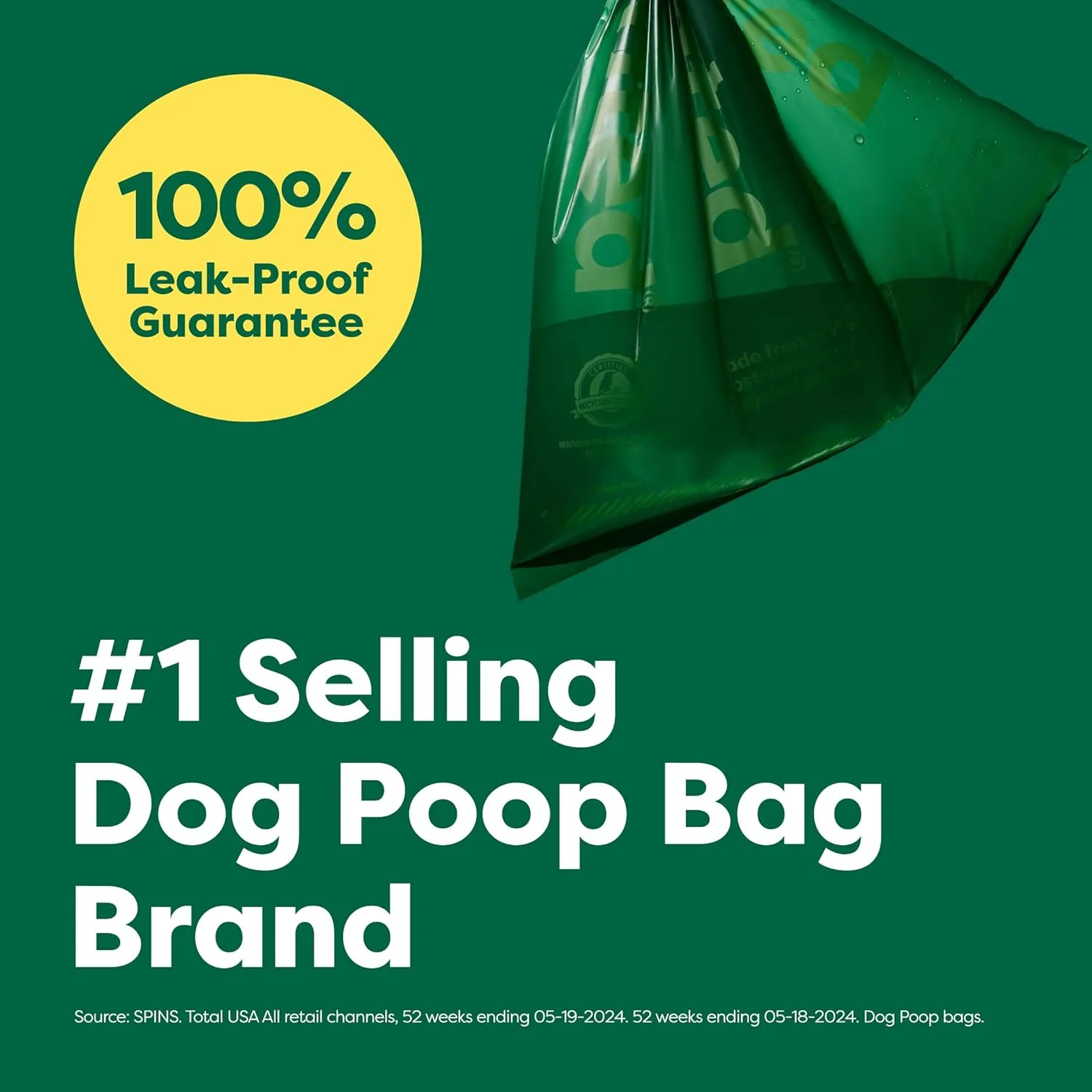 Dog Poop Bags, Guaranteed Leak Proof and Extra Thick Waste Bag Refill Rolls For Dogs
