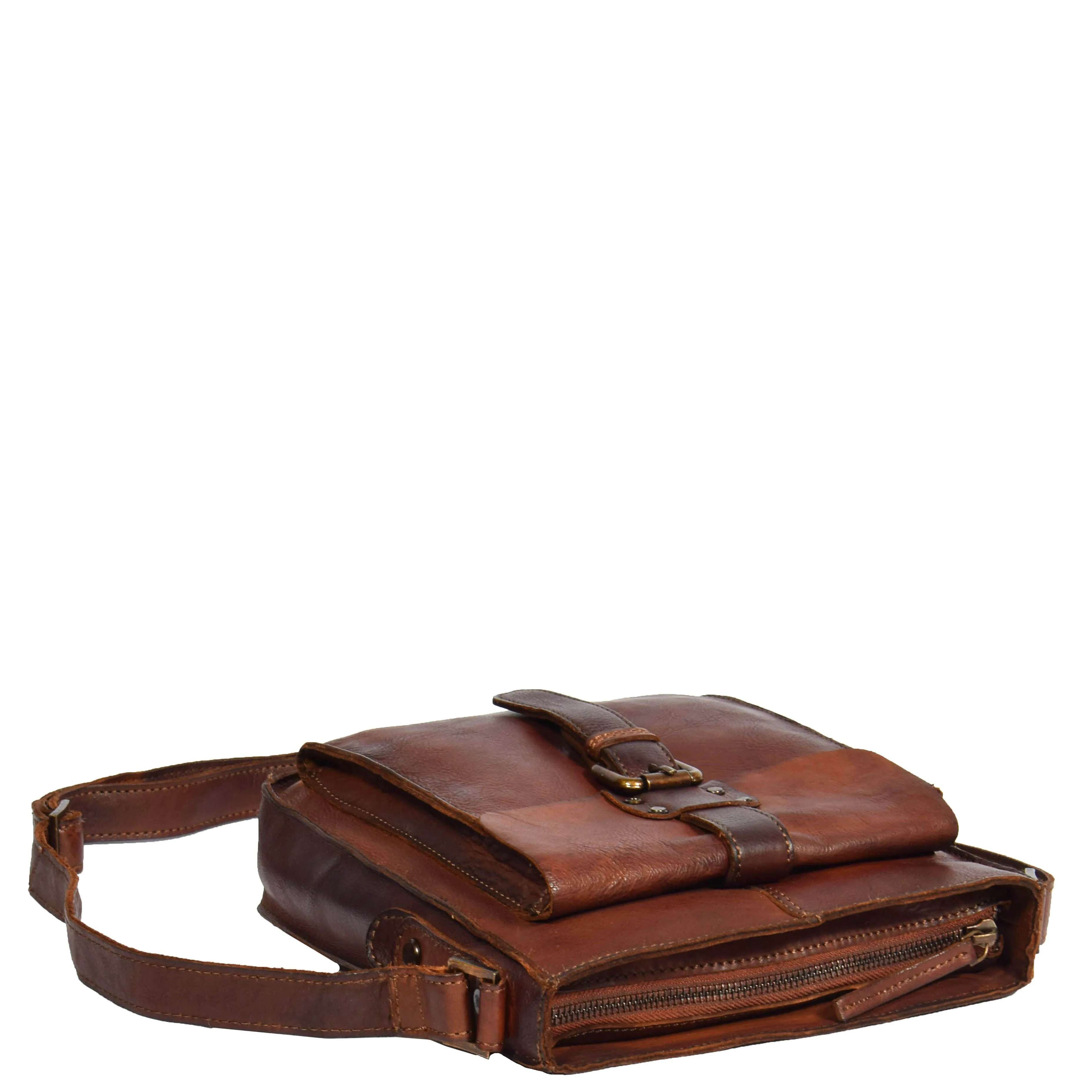 DR275 Mens Real Leather Vintage Body Bag Classic Rust