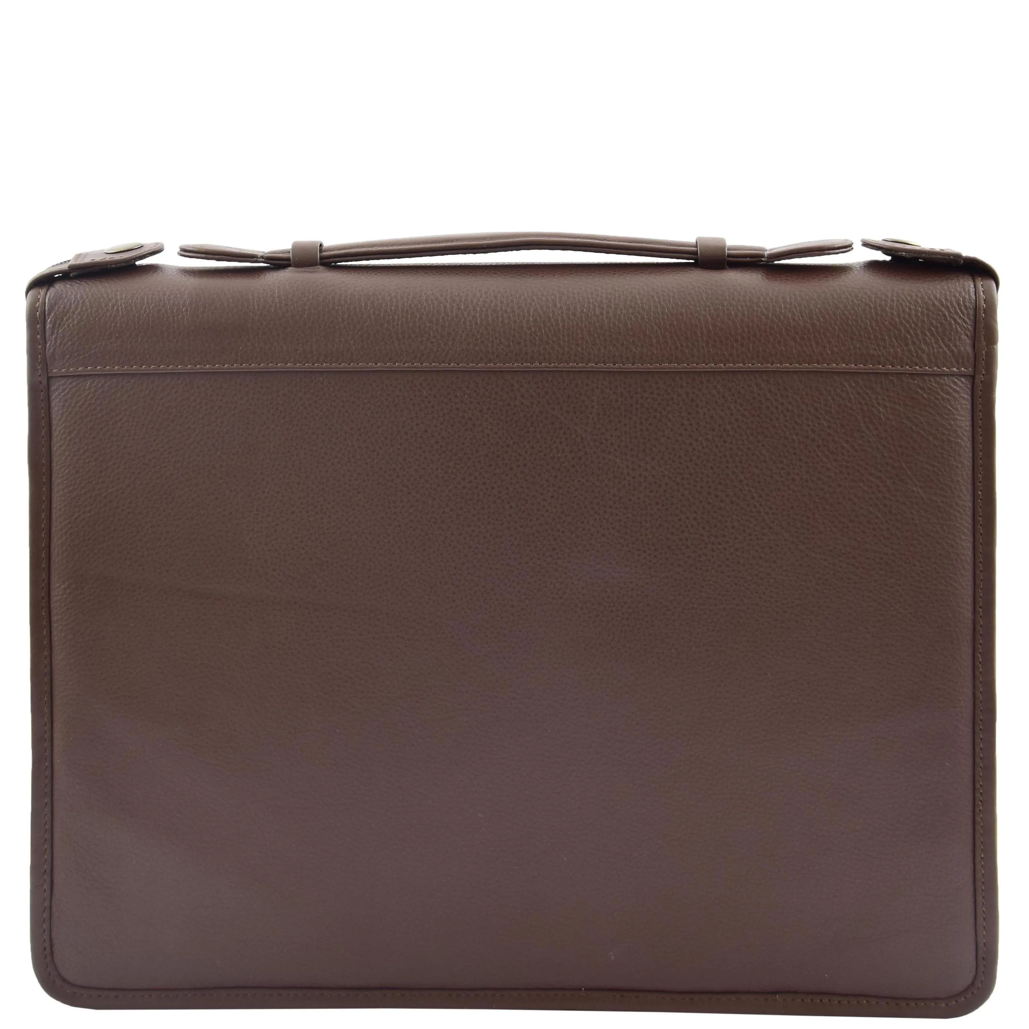 DR334 Real Leather Portfolio Case with Carry Handle Brown