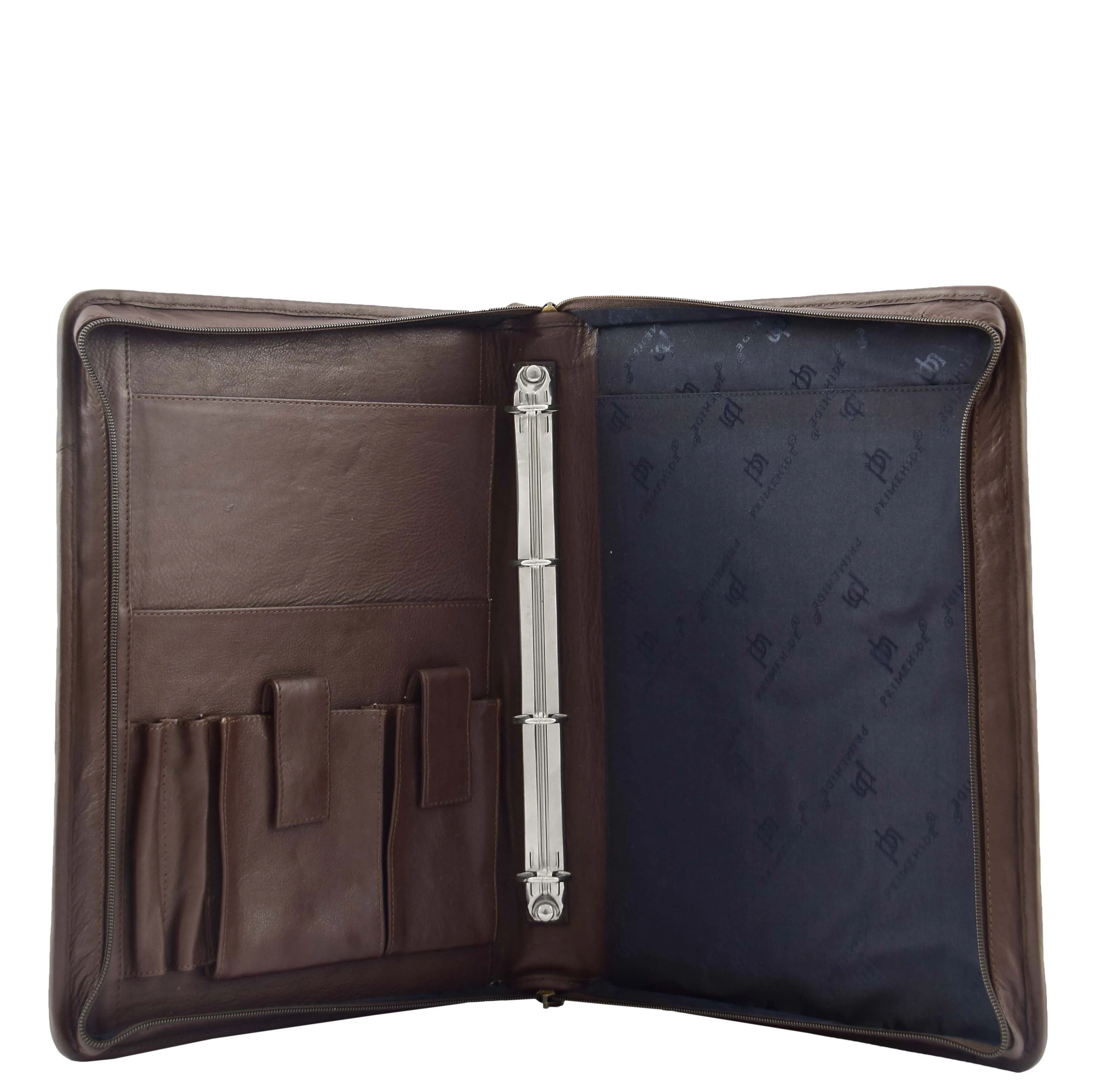 DR334 Real Leather Portfolio Case with Carry Handle Brown