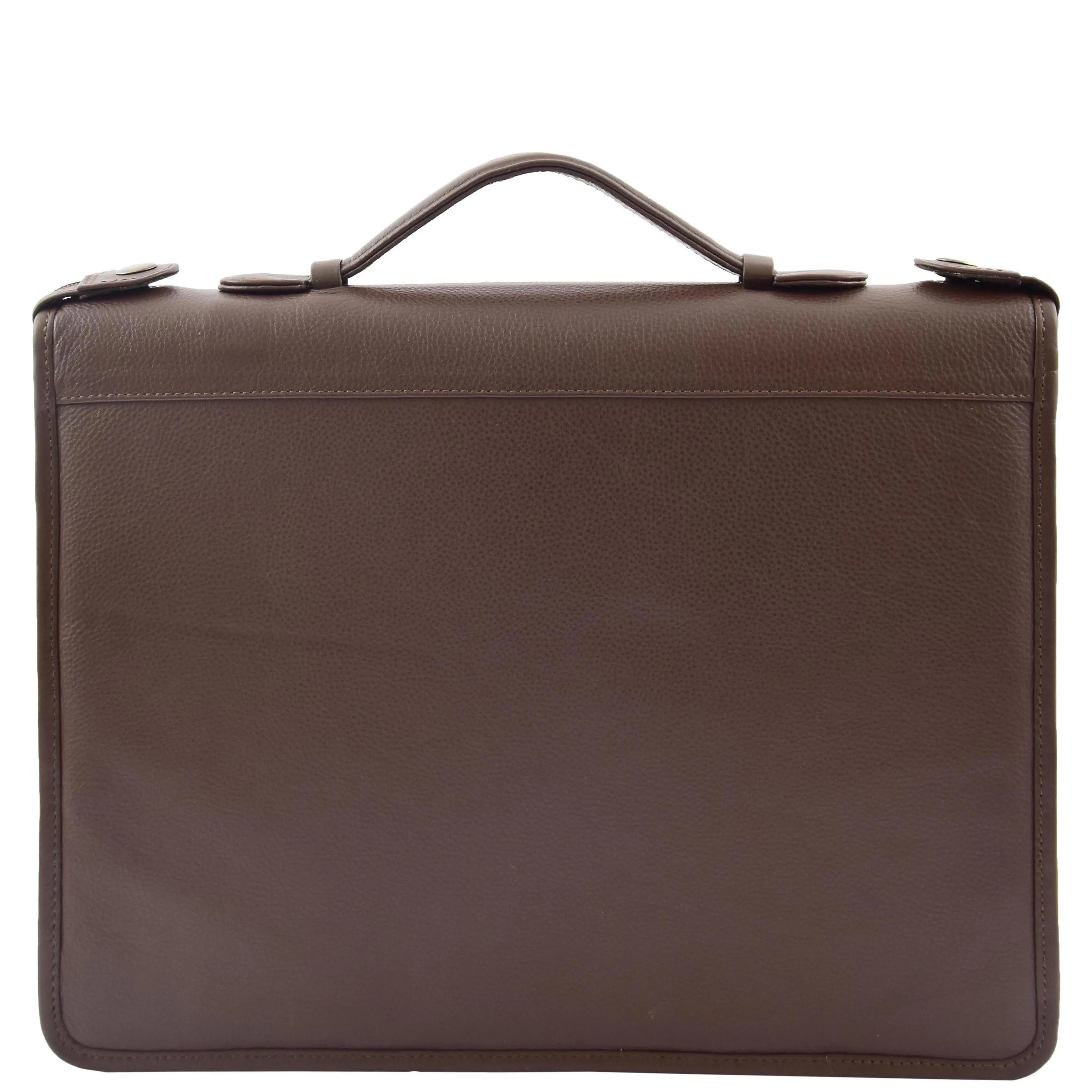DR334 Real Leather Portfolio Case with Carry Handle Brown