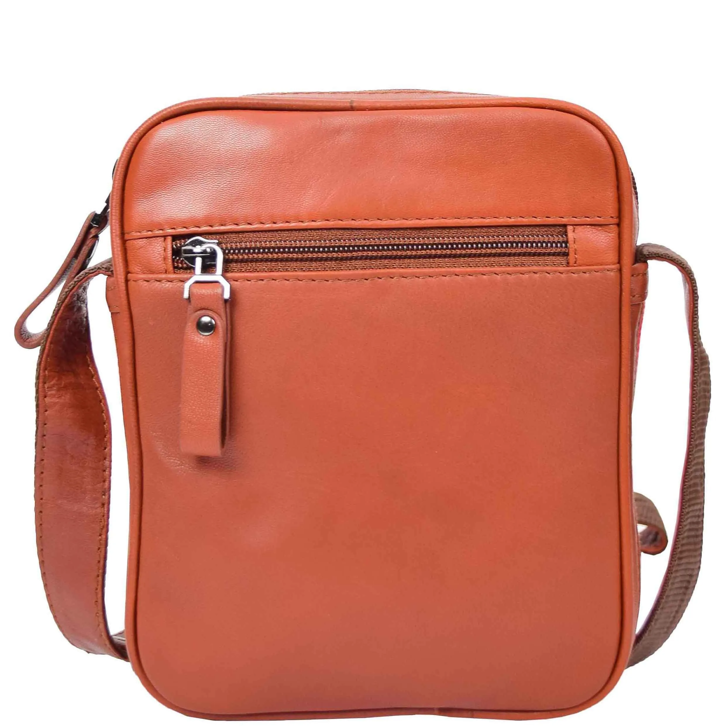 DR338 Men's Leather Cross Body Small Flight Bag Tan