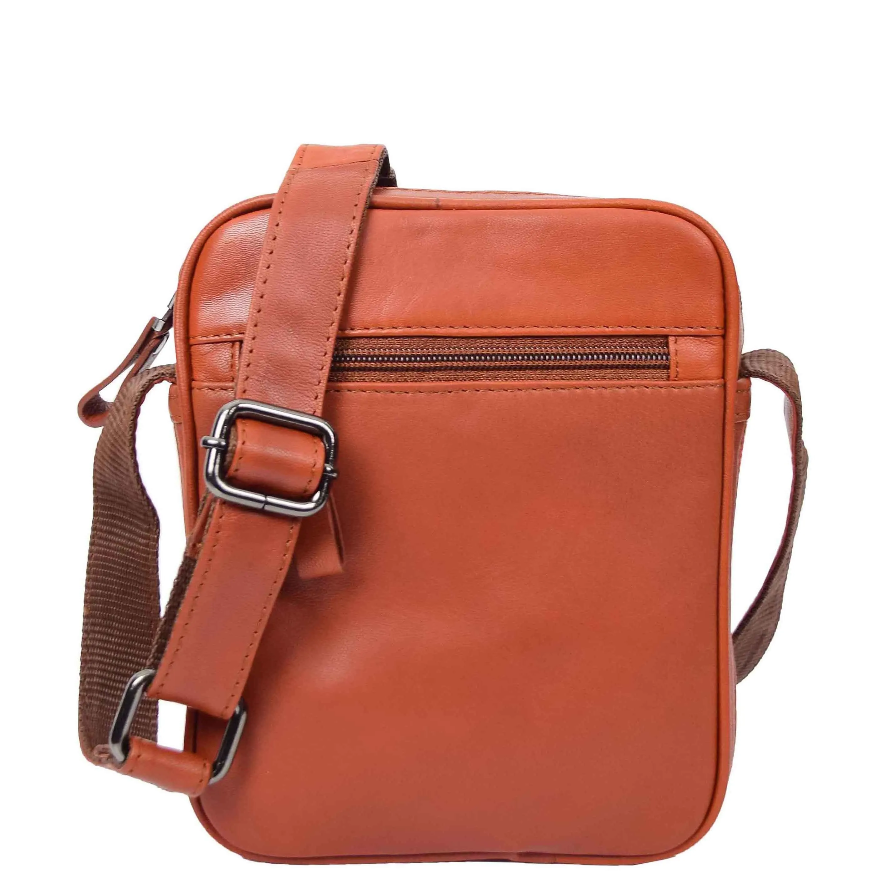 DR338 Men's Leather Cross Body Small Flight Bag Tan