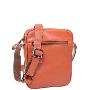 DR338 Men's Leather Cross Body Small Flight Bag Tan