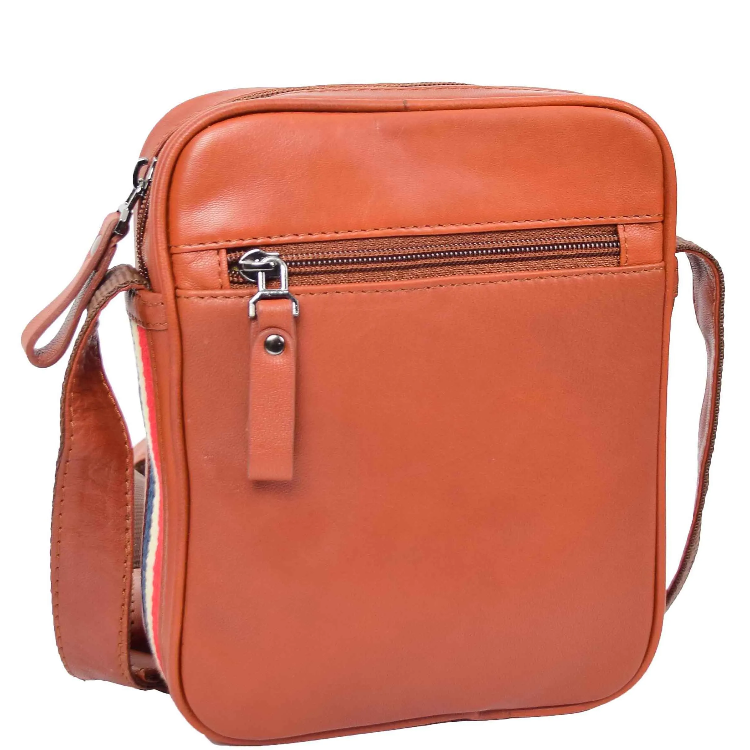 DR338 Men's Leather Cross Body Small Flight Bag Tan
