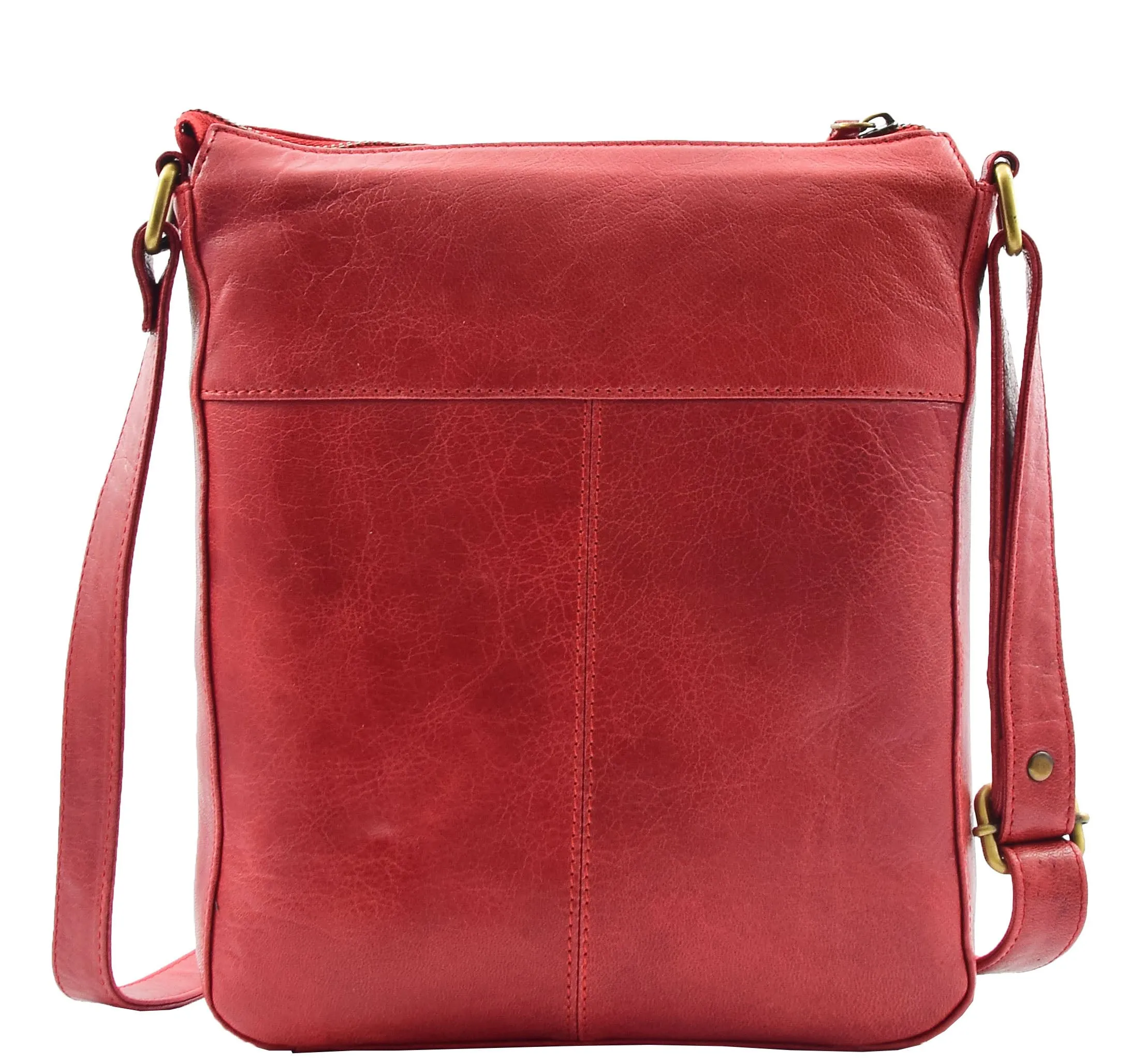 DR344 Women's Leather Cross Body Messenger Bag Red