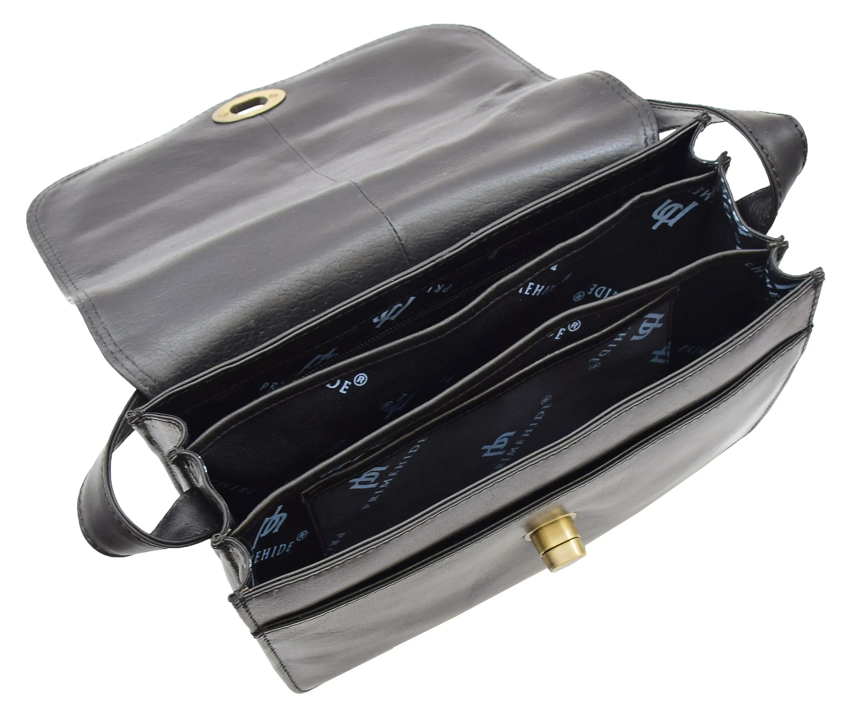 DR356 Women's Crossbody Bag Real Leather Messenger Black