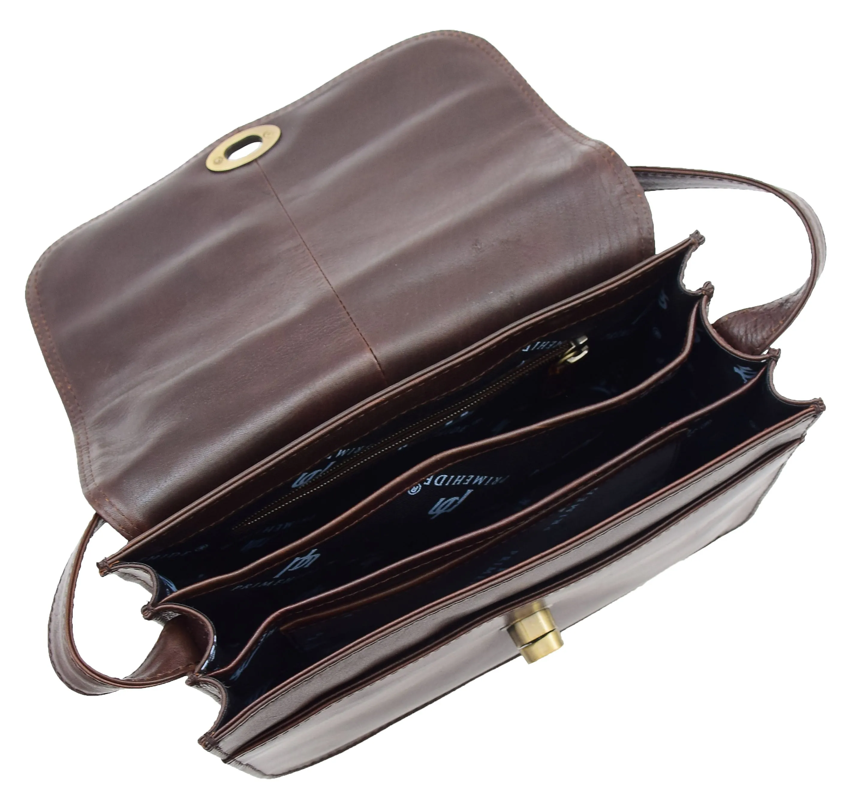 DR356 Women's Crossbody Bag Real Leather Messenger Brown