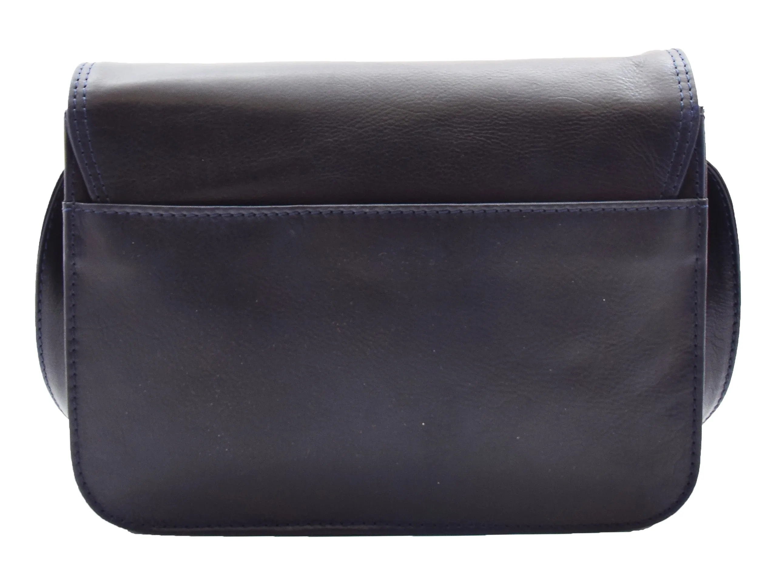 DR356 Women's Crossbody Bag Real Leather Messenger Navy