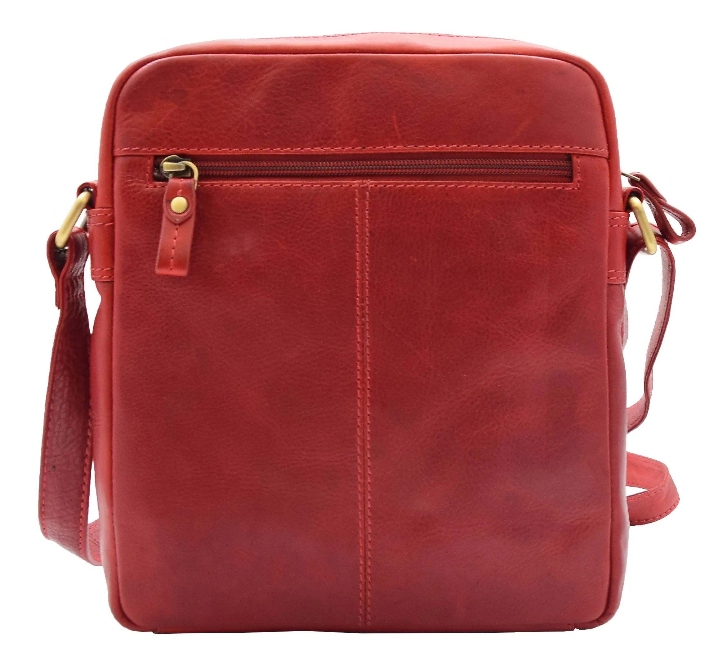 DR359 Men's Leather Cross Body Travel Organiser Bag Bordo