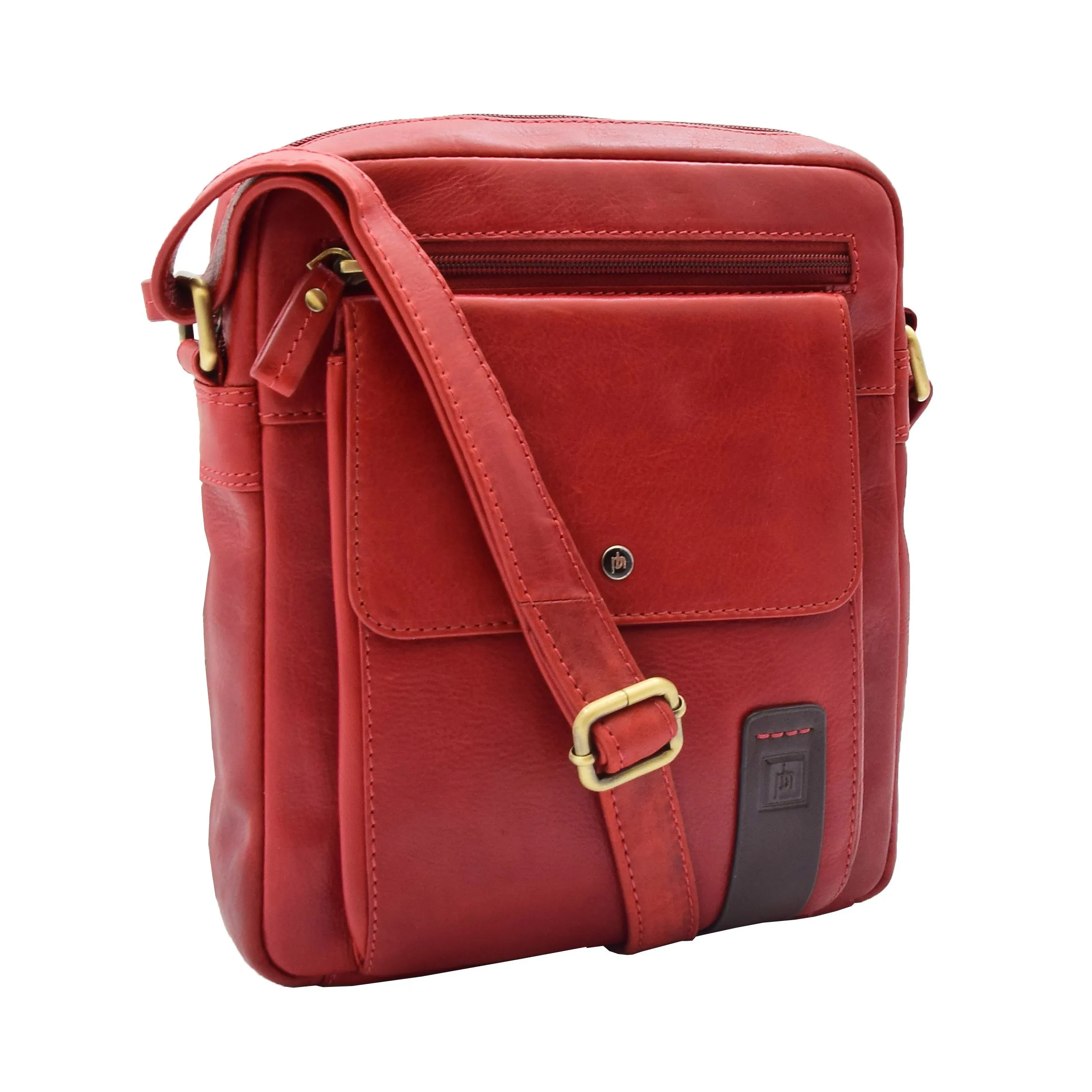 DR359 Men's Leather Cross Body Travel Organiser Bag Bordo