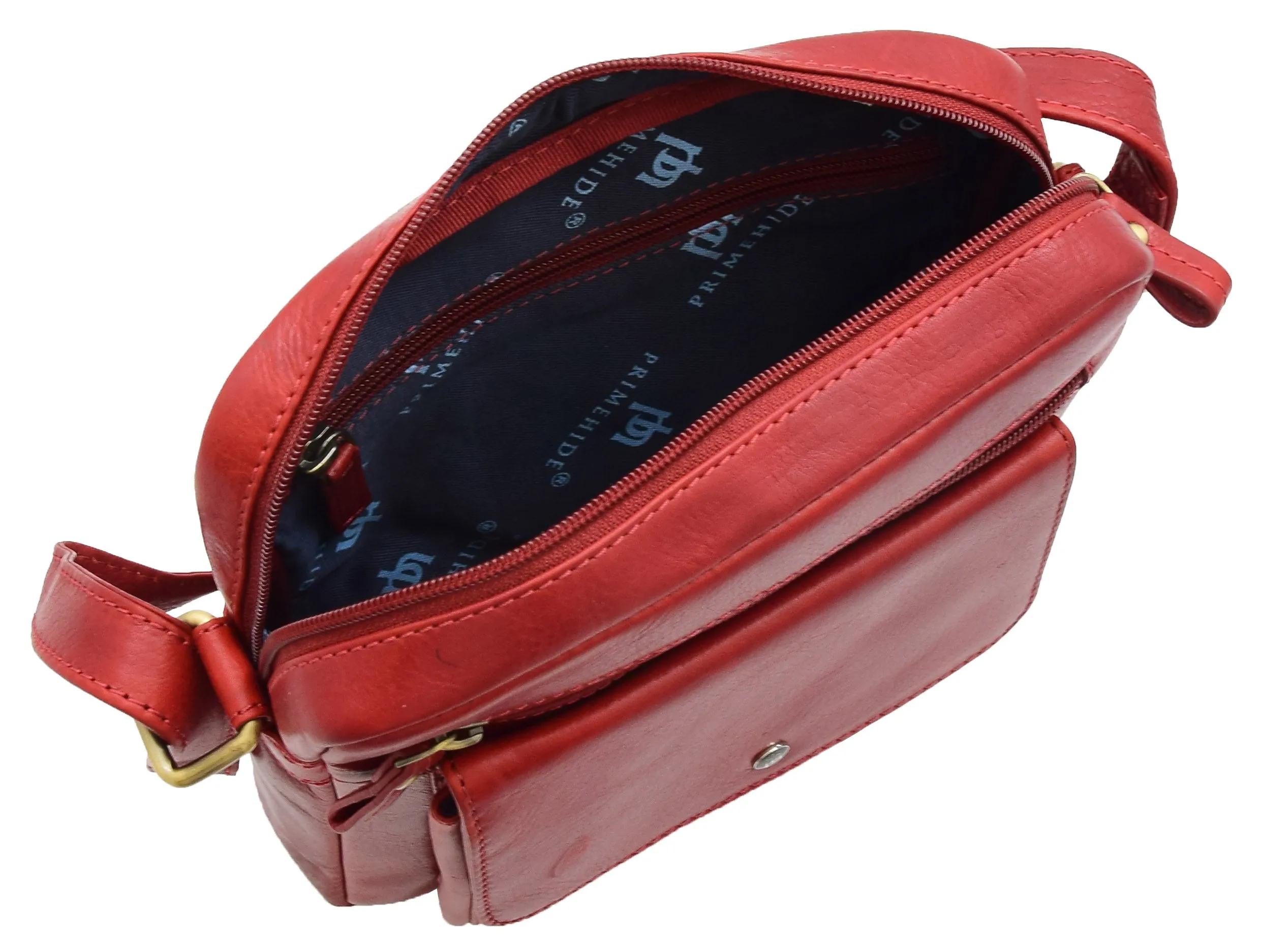 DR359 Men's Leather Cross Body Travel Organiser Bag Bordo