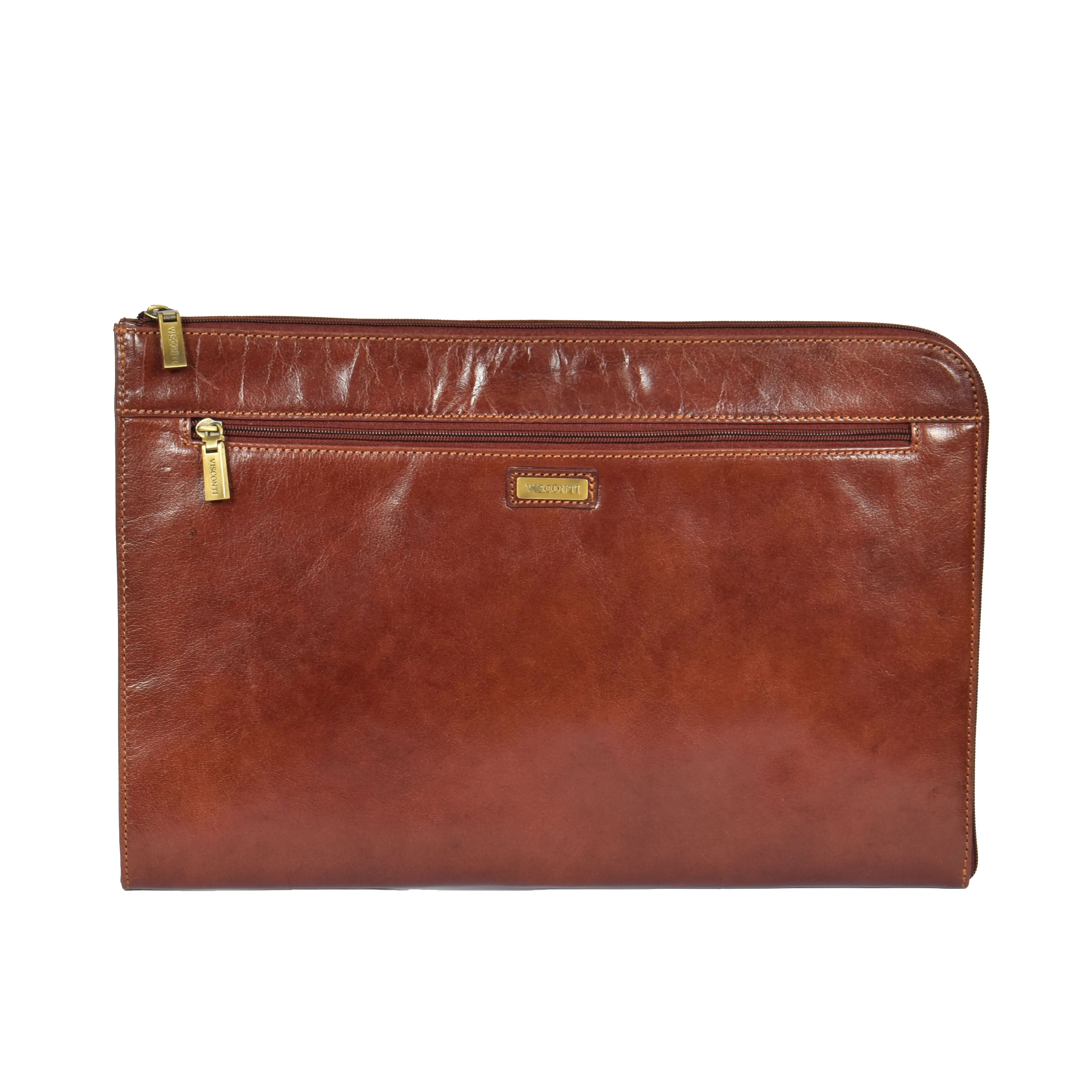 DR370 Real Leather Portfolio Case Brown