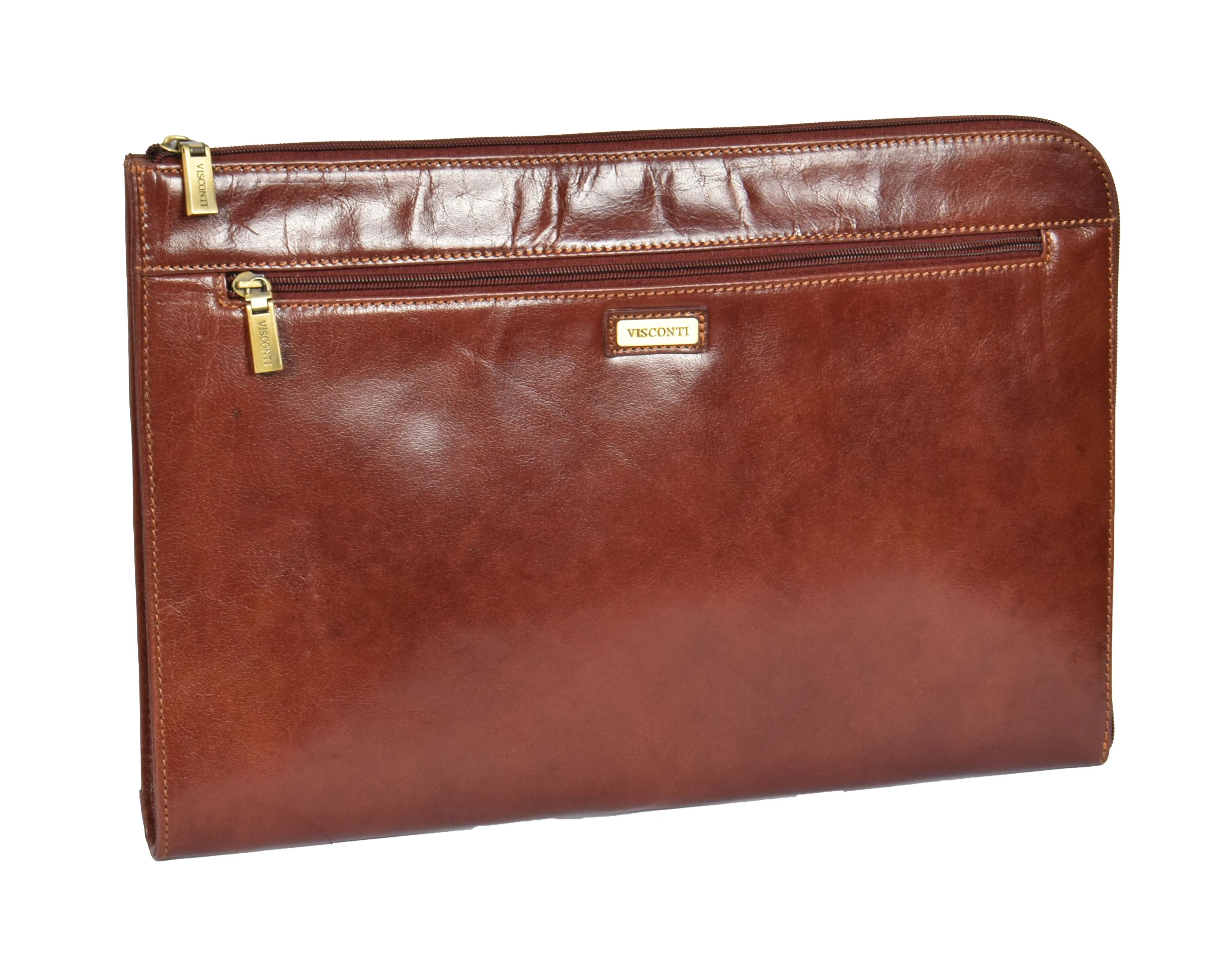 DR370 Real Leather Portfolio Case Brown