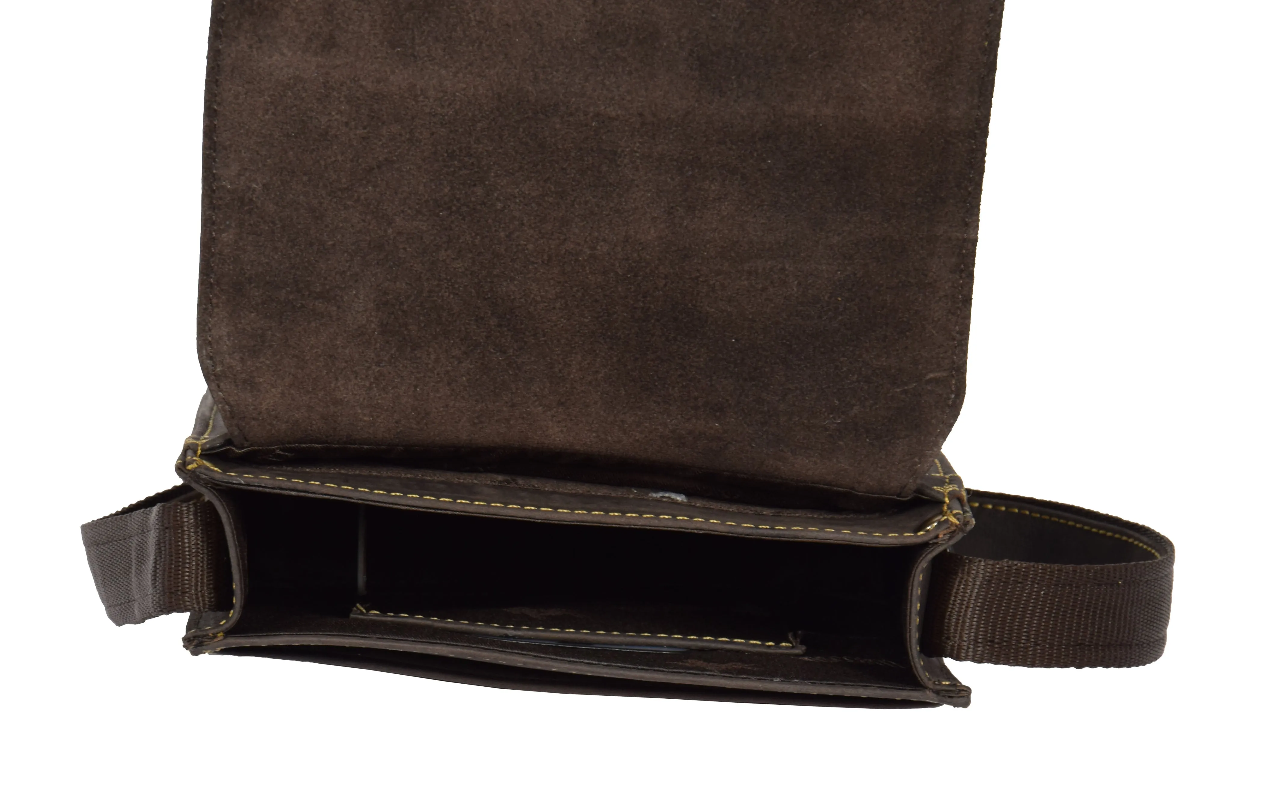 DR392 Small Cross Body Leather Pouch Travelling Bag Brown