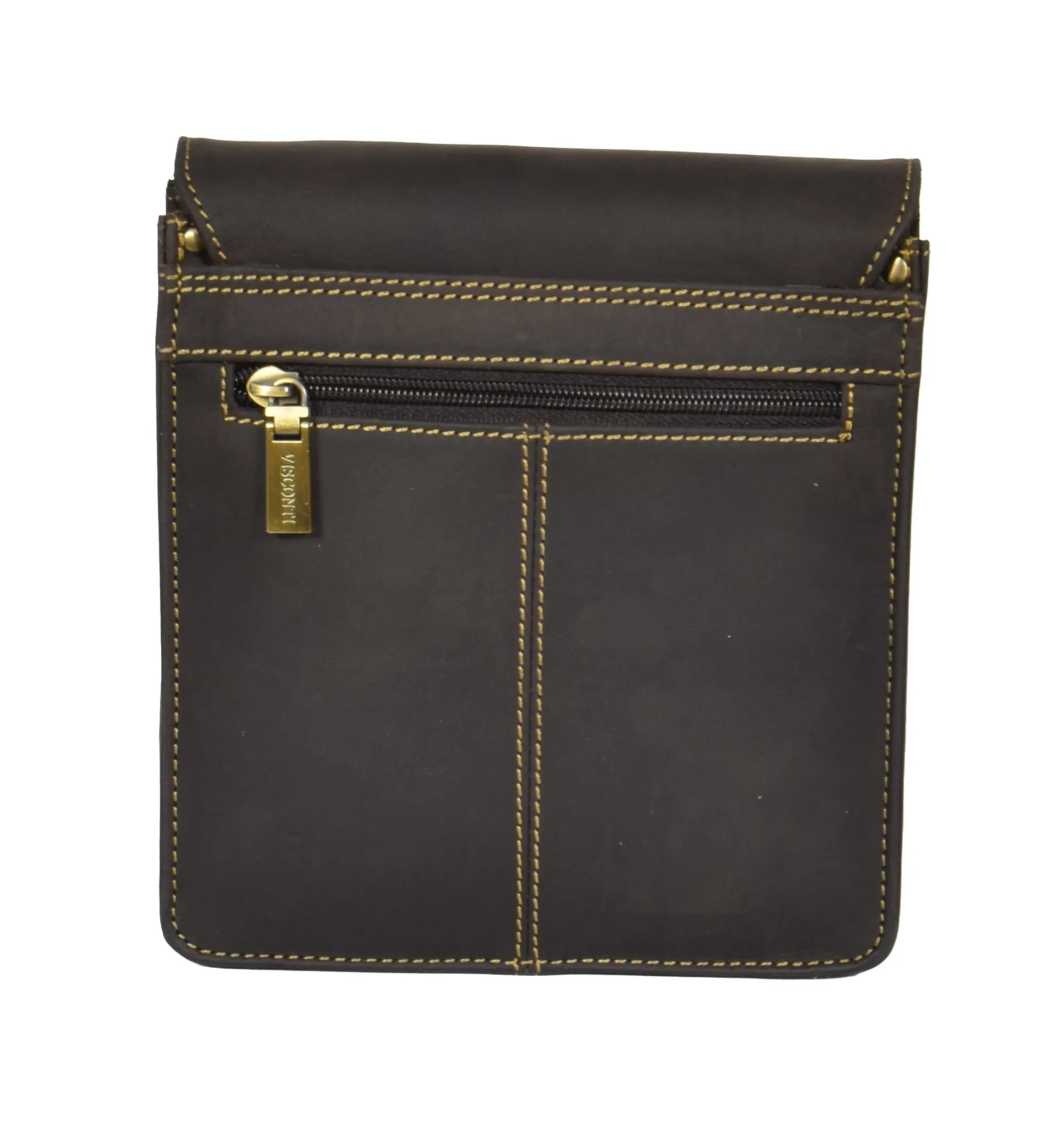 DR392 Small Cross Body Leather Pouch Travelling Bag Brown
