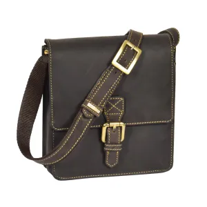 DR392 Small Cross Body Leather Pouch Travelling Bag Brown