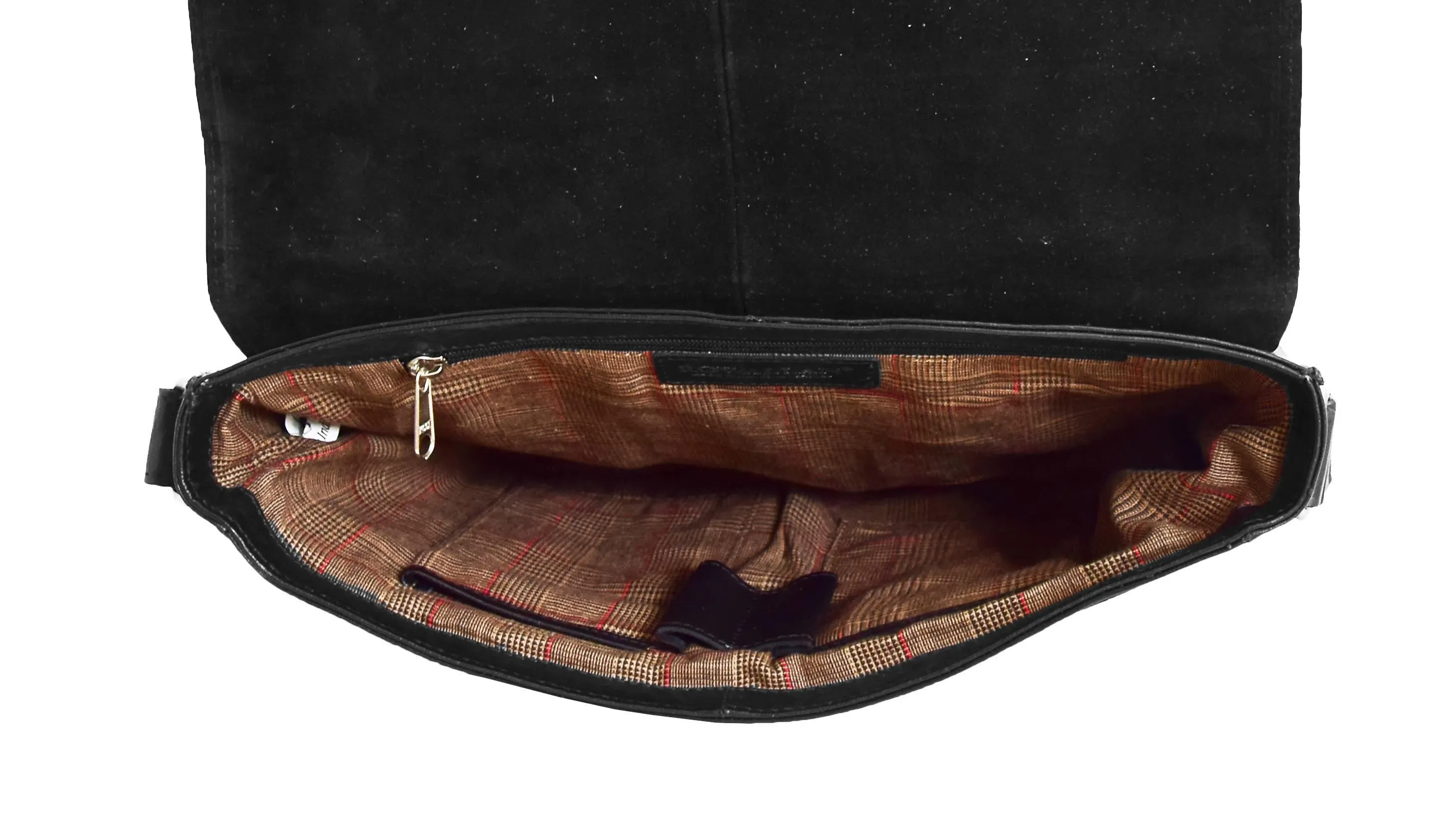 DR456 Men's Leather Flap Over Cross Body Bag Black